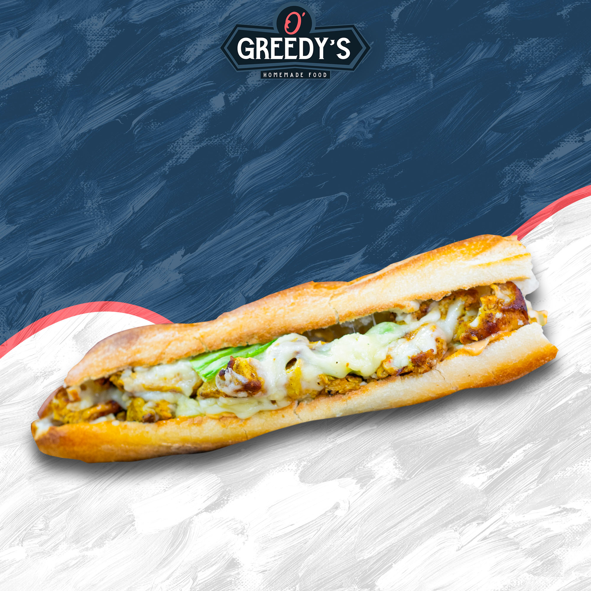 O Greedy's - Sandwich baguette Curry mozza
